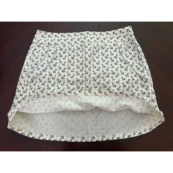 J. Crew Nautical Anchor Print Mini Skirt in White Size 8 Summer Resortwear - Picture 9 of 9